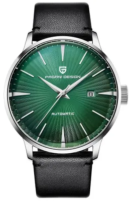 Produktbild von Herrenuhr Pagani Design Heres, Mechanisch, Echtes Leder, Schwarz / Grün