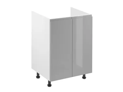 Produktbild von Glanzia Spülenschrank 60 cm D60Z – Grau Hochglanz