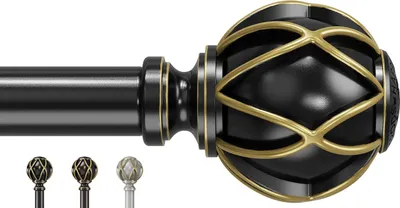 Produktbild von Gardinenstangen Dicke Rohr - Stabil und Anpassbar - Schwarz - 45 bis 150 cm