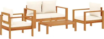 Produktbild von vidaXL 4-tlg. Garten-Sofagarnitur mit Kissen Massivholz Akazie
