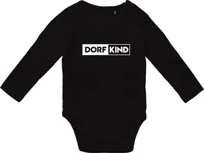 Produktbild von Hellweg Druckerei Babybody Dorfkind Modern Geschenk Mädchen und Jungen Body Black Größe 74  Baumwolle Fairtrade Dorfkind Modern Babypartygeschenk