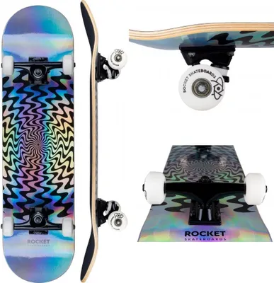 Produktbild von Einheitsgröße|Rocket Warp Foil Silver 8" Skateboard RKT-COM-1552