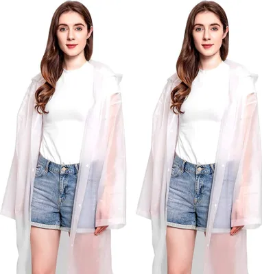 Produktbild von Wiederverwendbare Regenmäntel für Erwachsene – 2er-Pack EVA-Poncho-Regenmäntel, Herren-Regenmäntel, Damen-Regenmäntel aus Kunststoff