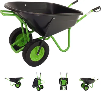 Produktbild von 2-Rad Schubkarre 160 L 220 kg Gartenschubkarre Schiebkarre Hofkarre Vollgummireifen Futterkarre