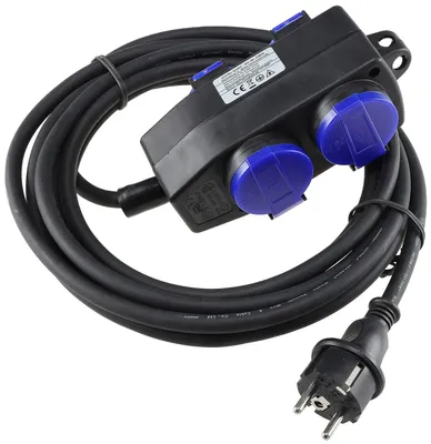 Immagine prodotto di ChiliTec 22824 Presa per officina, a 4 vie, cavo da 5 m IP44, con gancio, H07RN-F 3G1,5mm²