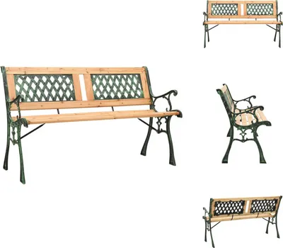 Immagine prodotto di vidaXL Panchina da giardino 122 cm in ghisa e legno massiccio di abete - Panchine da giardino
