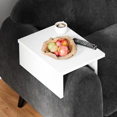 Produktbild von Armlehnentisch verstellbar für Sofa und Couch, 40x31 cm, Weiß