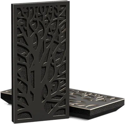 Obrázok produktu pre Balenie 4 kusov – Tenké, zvukovoizolačné akustické panely K2 – difúzne panely | 50x25 cm | Reflexia | Hrúbka – Farba: [53 mm | Čierna]
