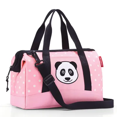 Produktbild von reisenthel allrounder XS kids, Reisetasche, Sporttasche, Schultertasche, Tasche, Polyestergewebe, Panda Dots Pink, 5 L, IQ3072