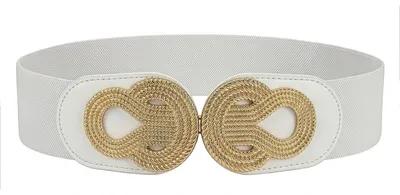 Produktbild von BlackButterfly Taillengürtel Damen Knotenschnalle Gold, Weiß, L