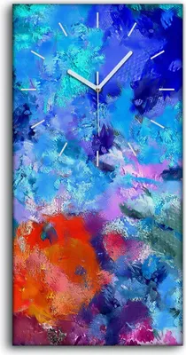 Produktbild von Wandkunst Leinwand Bild Uhr Geräuschlos Kunstdruck 30x60 Malerei Abstrakte Kunst - weiße Hände