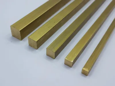 Obrázok produktu pre Mosadzné štvorcové tyče Ms58 CW614N, rozmery: 30x30 mm, dĺžka: 400 mm