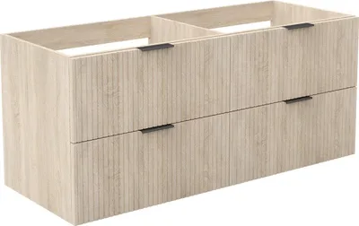 Image de Acezanble Meuble de Salle de Bain Suspendu Chêne 120cm, 4 Tiroirs avec Soft-Close