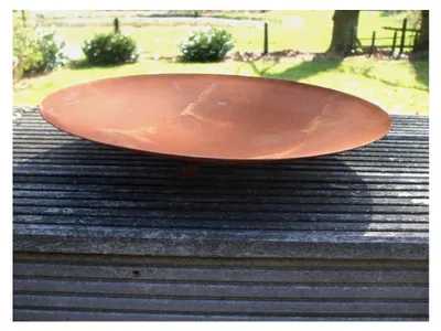 Produktbild von Dekorative Eisenschale auf Kugeln, Pflanzschale, Dekoschale, Rost, 42