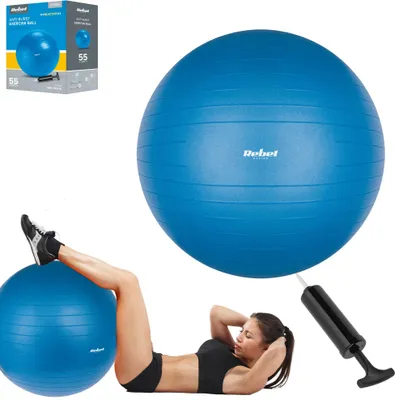 Produktbild von Rebel RBA-3100 Gymnastikball 55 cm mit Handpumpe, blau