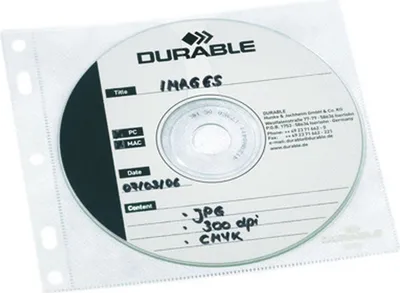 Obrázok produktu pre Durable CD/DVD COVER Pocket - CD/DVD-Hülle - Kapazität: 2 CD/DVD