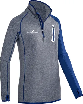 Produktbild von BLACK CREVICE - Damen Microfleece Funktionsshirt I Midlayer I Second Layer | Farbe: Grau/Blau | Gr: 36
