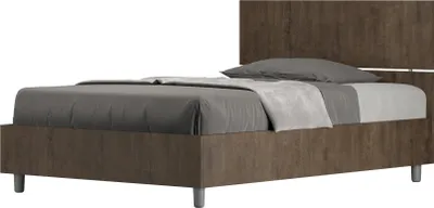Produktbild von ITYHOME - Bett ohne Lattenrost 120x190 gerades Kopfteil Nussbaum Demas