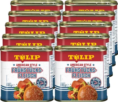Produktbild von TULIP 10x Frühstücksfleisch 340g American Style Original Dosenfleisch Konserve