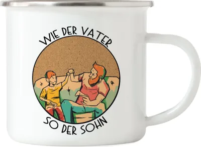 Produktbild von Wie Der Vater So Der Sohn Emaille Tasse Gaming Konsole Controller Zocken Spielen Geschenkidee