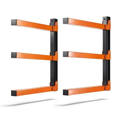 Imagen del producto de Estantería de madera de 3 niveles, juego de 2 unidades, con capacidad de carga de hasta 100 kg, ideal para garajes y sótanos