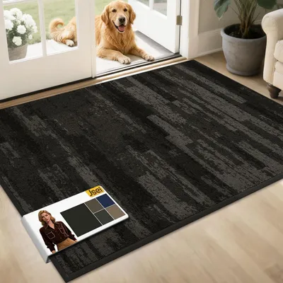 Immagine prodotto di Tappetino interno, 80x120 cm, grigio scuro, antiscivolo, lavabile