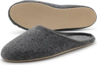 Produktbild von PANTOFFELMANN Leichte Pantoffel Gummisohle Herren Damen Filzpantoffeln Filz Hauschuh mit Gummisohle grau 45