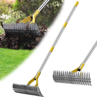 Obrázok produktu pre Trávnikové hrable 114 cm, nastaviteľná rukoväť, pre záhradu