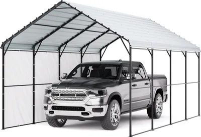 Immagine prodotto di Tenda garage VEVOR, tenda garage 3,6x6x3,15 m, pensilina con struttura e tetto in acciaio zincato, tenda per auto con pareti laterali rimovibili, rimessa per auto, ricovero multiuso per pick-up, barca, auto e trattori