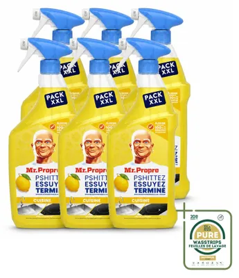 Produktbild von 6 x Mr. Proper Flash Reiniger Spray - Allesreiniger und Entfetter - Zitrone - 800 ml - Vorratspackung - 6 Stücke