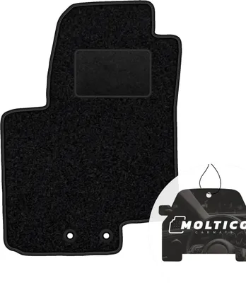 Produktbild von moto-MOLTICO Fahrer Fußmatte Auto Velours Fahrerseite Autoteppiche Schwarz Fahrermatte 1-teilig passend für Kia Venga Hyundai ix20