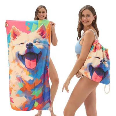 Produktbild von Strandtuch 2 in 1 Faltbarer Rucksack wandelbare Strandmatte & Tasche 80*160cm Faltbares Mikrofaser Handtücher Strandtuch Strandtasche