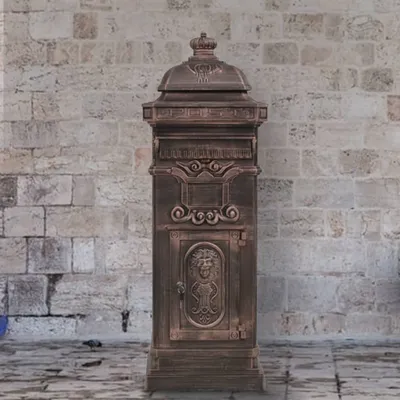 Obrázok produktu pre The Living Store Stĺpiková poštová schránka hliníková v štýle vintage z nehrdzavejúcej ocele bronzovej farby