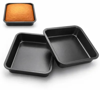 Quadratische Kuchenform 2er-Set, 22,5 cm, antihaftbeschichtet, schwarz