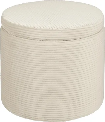 Produktbild von Mica Decorations Pouf mit Stauraum - H41 x Ø42 cm - Cremeweiß
