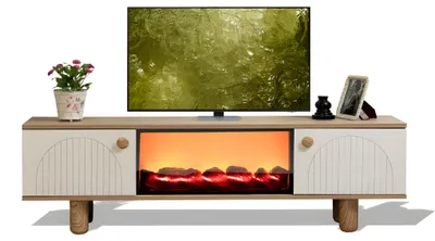 Produktbild von Kunstvoller  TV-Lowboard mit kratzfester Melaminoberfläche und stabilen Beinen