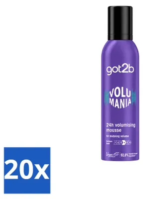 Produktbild von 20 x Got2b Volumania Volumemousse - 24h Halt - 250 ml - Vorteilspackung - 20 Stücke