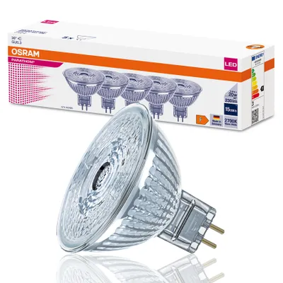 Obrázek produktu pro Sada 5x LED žárovka GU5.3 MR16 2,6W =20W 2700K teplá 230lm 36st 12V Osram