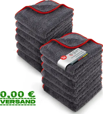 Produktbild von Glart 443TP4 Auto Mikrofasertücher 12er Set, superweich kratzerfrei 40x40cm