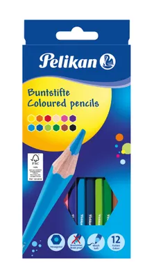 Produktbild von Pelikan Buntstifte sechseckige Holzstifte Packung mit 12 Farben