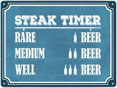Produktbild von Steak Timer Metallschild XXL Schild Blechschild Aluminiumschild Emailleschild