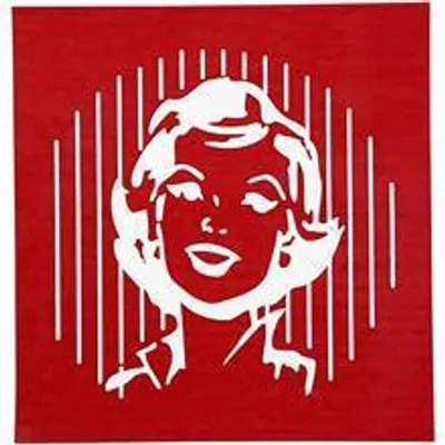Image de Pochoir de sérigraphie, 20x22 cm, Lady, 1 feuille