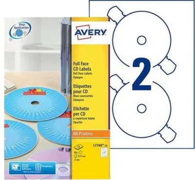 Immagine prodotto di AVERY Etichette CD Zweckform SuperSize, bianche, lucide