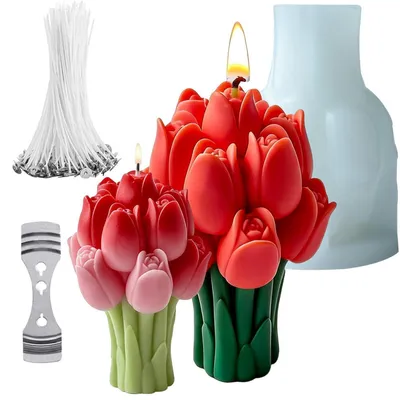 Produktbild von Silikonform Tulpen 3D Blumen Gießform für Kerzen Seife DIY Kunsthandwerk Fondant