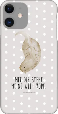 Produktbild von Mr. & Mrs. Panda Iphone 11 Handyhülle Otter Kopfüber - Grau Pastell - Geschenk, Handy Schutzhülle, Niedlich, Verliebt, Pro, Hülle, Liebe, Verknallt, Cover, Seeotter