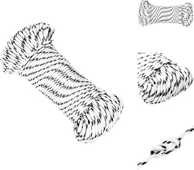 Produktbild von vidaXL Bootsseil Geflochten Weiß 4 mmx50 m Polyester -  Seile