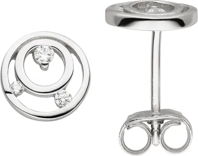 Produktbild von Ohrstecker 925 Sterling Silber 6 Zirkonia Ohrringe