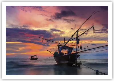 Produktbild von Poster - Poster ohne Rahmen - Asien Boot Kutter - 100x70 cm - Wand Bild - Wanddeko - Wandbilder - Kunstposter - Wandposter - Bilder - Kunstdruck - Wanddekoration - Wandbild - P2XAA100x70-4144