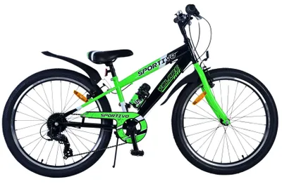 Produktbild von Volare Sportivo Kinderfahrrad - Jungen - 24 Zoll - 7 Gänge - Schwarz Grün