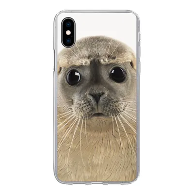 Produktbild von MuchoWow® Handyhülle Schutzhülle Hülle für iPhone Xs Jungen - Robbe - Kinder - Mädchen - Tiere Silikon Softcase Handy Hülle - Handytasche